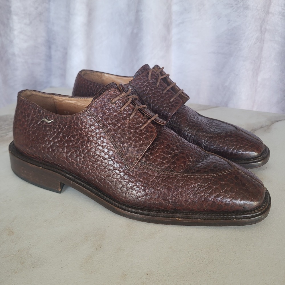 R. Martegani Mart 2 Split Toe Pebbled  Oxfords Men's Size 9.5 M Brown